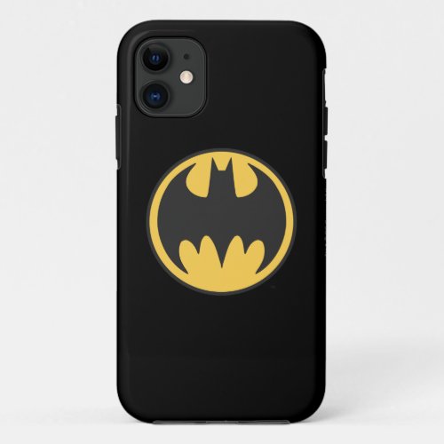 Batman Symbol  Dark Yellow Circle Logo iPhone 11 Case