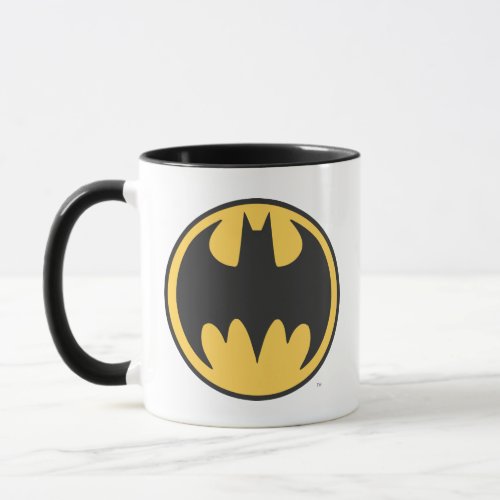 Batman Symbol  Dark Yellow Circle Logo Mug