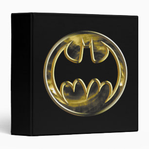 Batman Symbol Gold Logo 3 Ring Binder
