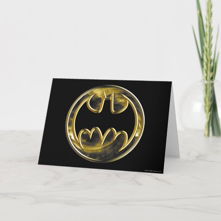 Batman Symbol Gold Logo Card Zazzle Com