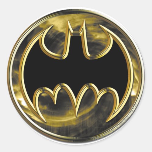 Batman Symbol  Gold Logo Classic Round Sticker