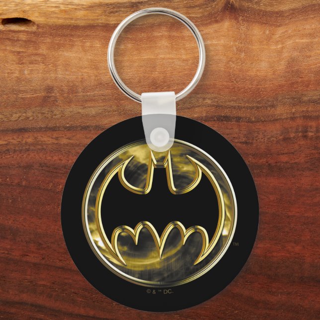 Batman Symbol | Gold Logo Keychain (Front)