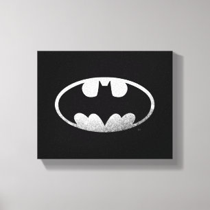Batman Symbol   Grainy Logo Canvas Print