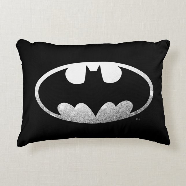 Batman Symbol | Grainy Logo Decorative Pillow (Front)