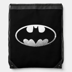 Batman Symbol Grainy Logo Drawstring Bag