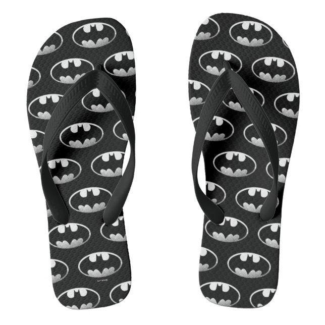 Batman Symbol | Grainy Logo Flip Flops (Footbed)