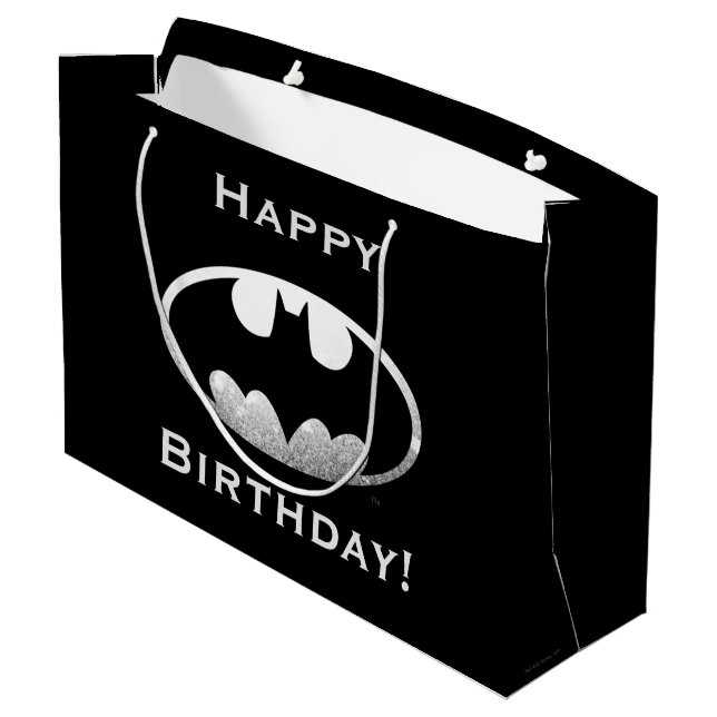 Batman Symbol | Grainy Logo Large Gift Bag (Back Angled)