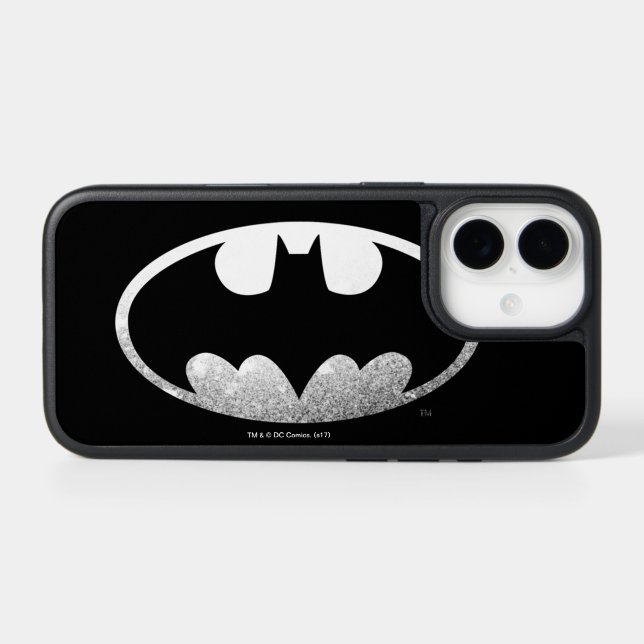 Batman Symbol | Grainy Logo Otterbox iPhone Case (Back Horizontal)