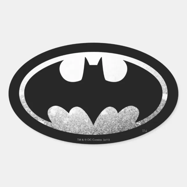 Batman Symbol | Grainy Logo Oval Sticker | Zazzle