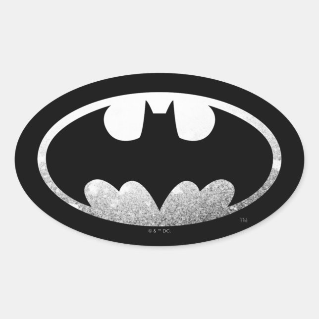 Batman Symbol | Grainy Logo Oval Sticker (Front)