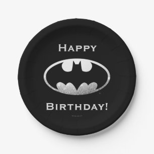 Batman Symbol Grainy Logo Paper Plates