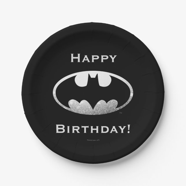 Batman Symbol | Grainy Logo Paper Plates (Front)