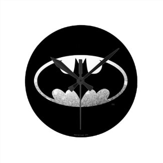 Batman Symbol | Grainy Logo Round Clock