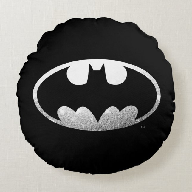 Batman Symbol | Grainy Logo Round Pillow (Front)