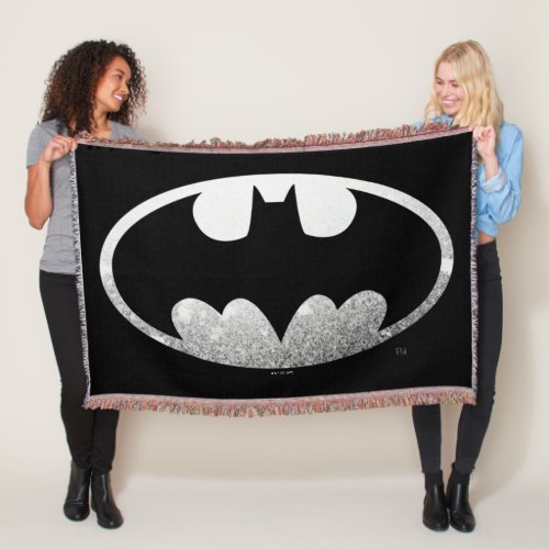 Batman Symbol  Grainy Logo Throw Blanket