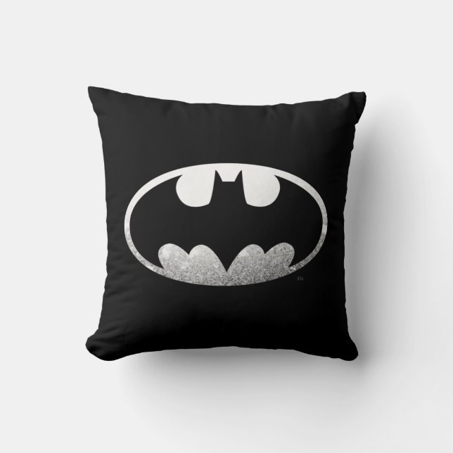 Batman Symbol | Grainy Logo Throw Pillow (Front)