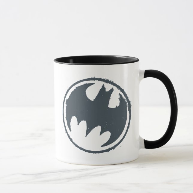 Batman Symbol | Gray Grunge Logo Mug (Right)