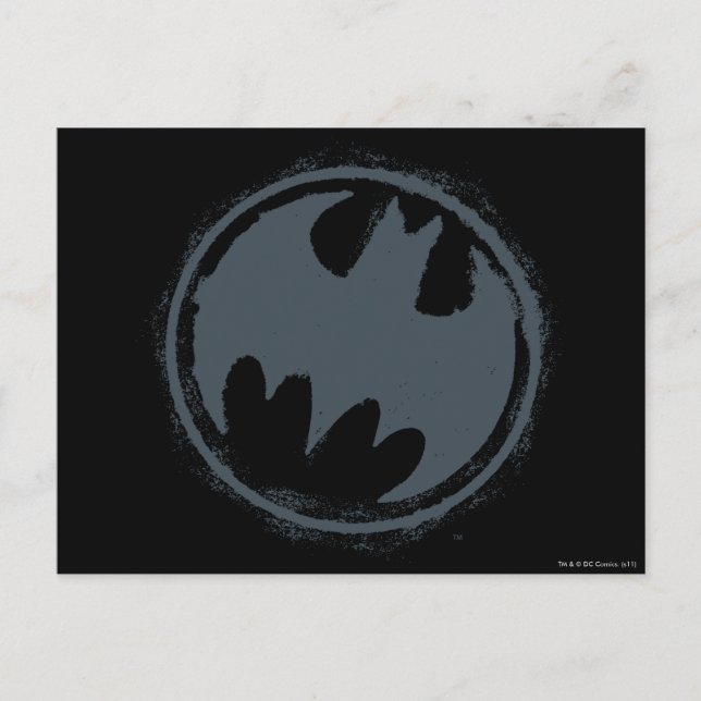 Batman Symbol | Gray Grunge Logo Postcard (Front)