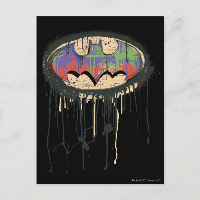 Batman Symbol | Green Purple Red Logo Postcard (Front)