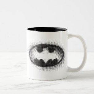 Batman Symbol Halftone Logo Two-Tone Coffee Mug