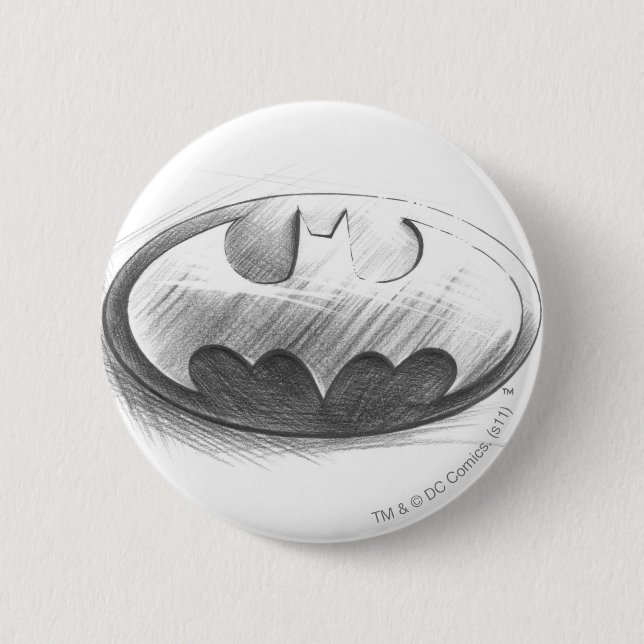 Batman Symbol | Insignia Drawing Logo Button (Front)