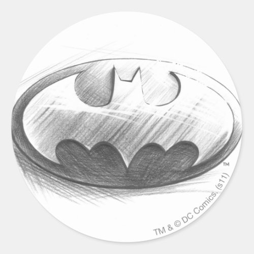 Batman Symbol  Insignia Drawing Logo Classic Round Sticker