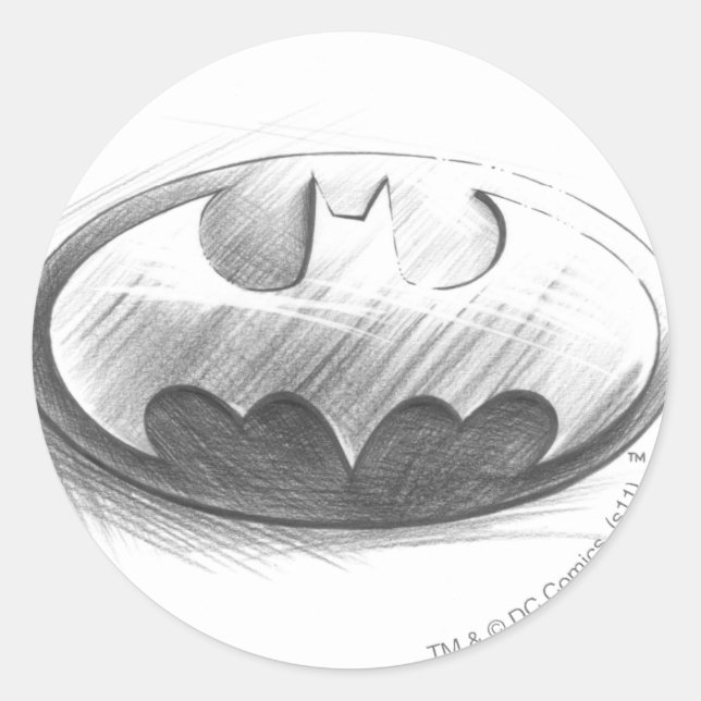 Batman Symbol | Insignia Drawing Logo Classic Round Sticker (Front)