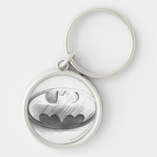 Batman Symbol Insignia Drawing Logo Keychain