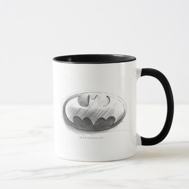 Batman Symbol | Insignia Drawing Logo Mug (Right)