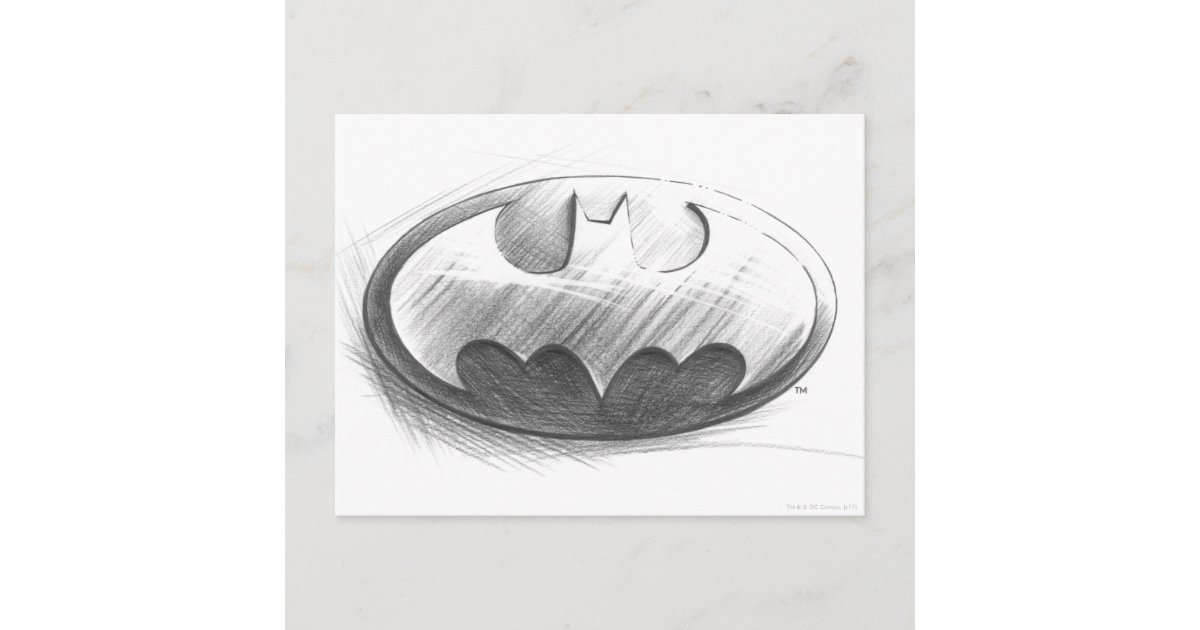 Batman Symbol | Insignia Drawing Logo Postcard | Zazzle
