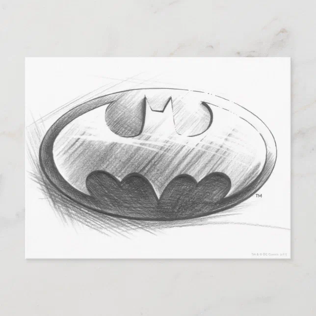 Batman Symbol | Insignia Drawing Logo Postcard | Zazzle