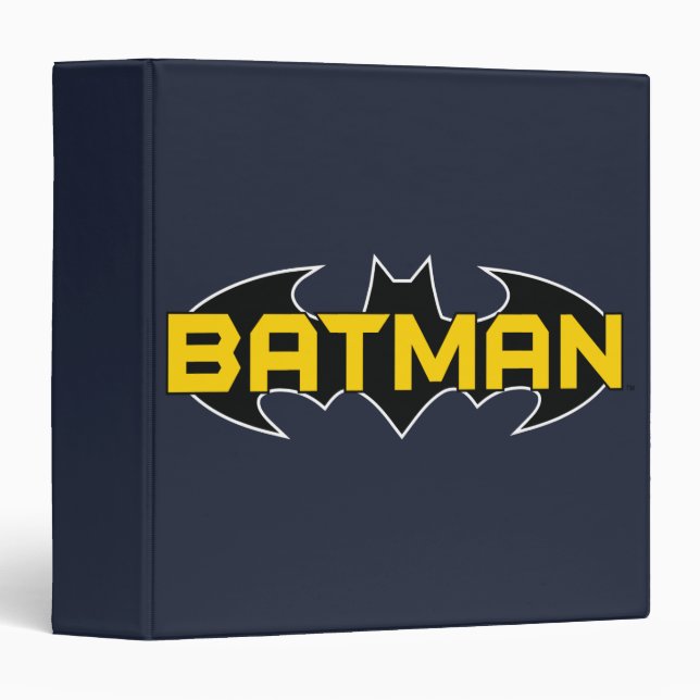 Batman Symbol | Name Yellow & Black Logo Binder (Front/Spine)