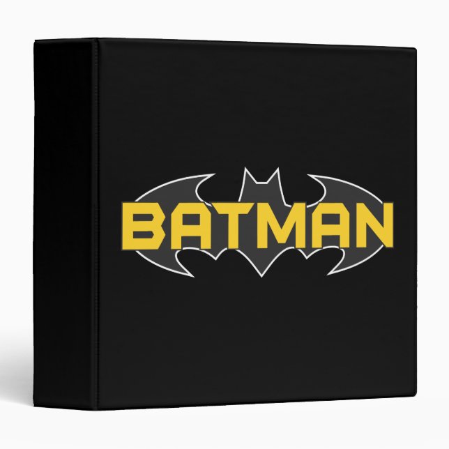 Batman Symbol | Name Yellow & Black Logo Binder (Front/Spine)