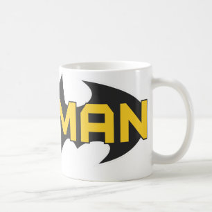 Batman Symbol Name Yellow & Black Logo Coffee Mug