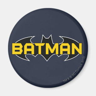 Batman Symbol Name Yellow & Black Logo Magnet