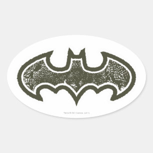 Batman Symbol Nouveau Logo Oval Sticker