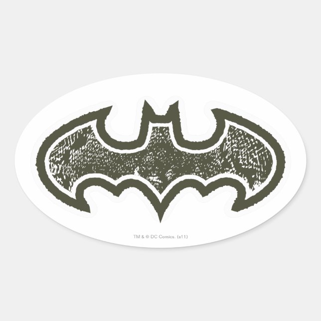 Batman Symbol | Nouveau Logo Oval Sticker (Front)