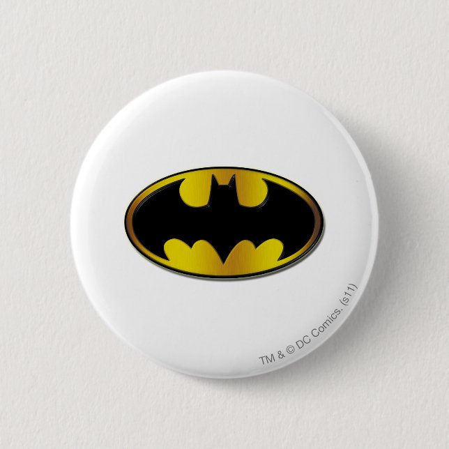 Batman Symbol | Oval Gradient Logo Button (Front)