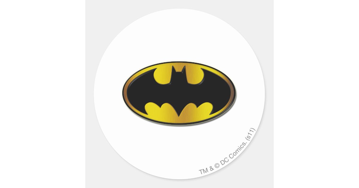 Batman Symbol | Oval Gradient Logo Classic Round Sticker | Zazzle
