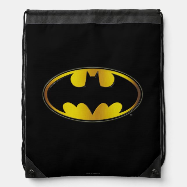Batman Symbol | Oval Gradient Logo Drawstring Bag (Front)