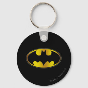 Batman Symbol Oval Gradient Logo Keychain