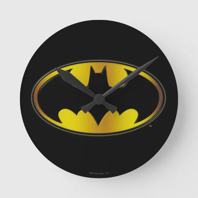 Batman Symbol | Oval Gradient Logo Round Clock | Zazzle