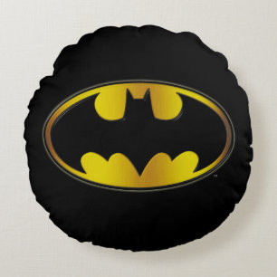 Batman Symbol Oval Gradient Logo Round Pillow