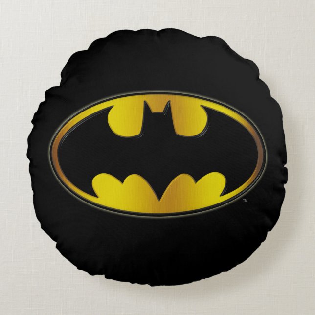 Batman Symbol | Oval Gradient Logo Round Pillow (Front)