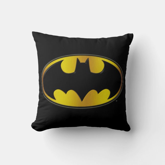 Batman Symbol | Oval Gradient Logo Throw Pillow (Front)