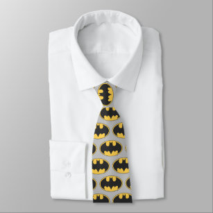 Batman Necktie New Gold Logos Really Cool Black Tie 