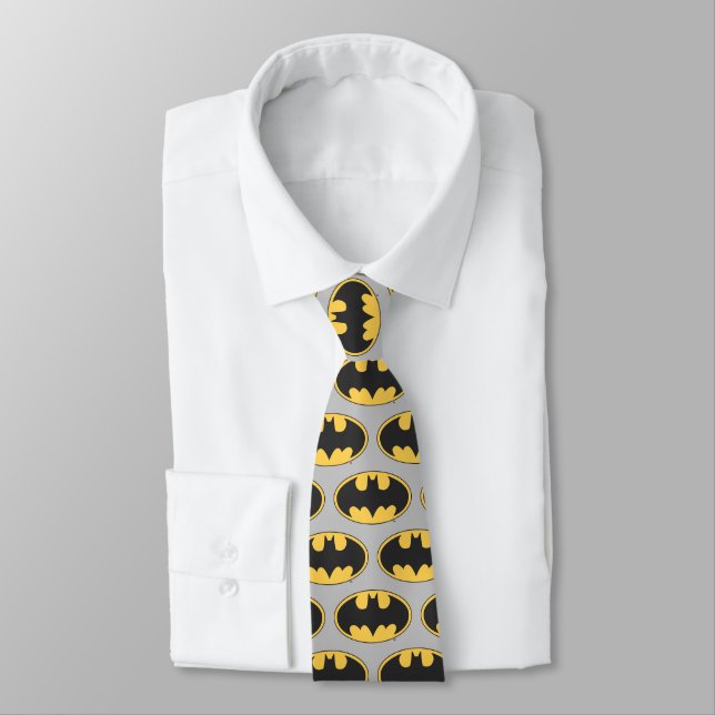 Batman Symbol | Oval Logo 2 Neck Tie (Tied)