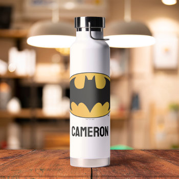 Batman Symbol | Oval Logo | Add Your Name Water Bottle by batman at Zazzle