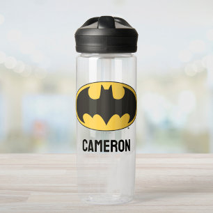 Batman Symbol   Oval Logo   Add Your Name Water Bottle