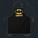 Batman Symbol | Oval Logo Apron<br><div class="desc">Batman Urban Legends Style Bat Logo | The classic Batman icon in black and a deep yellow.</div>